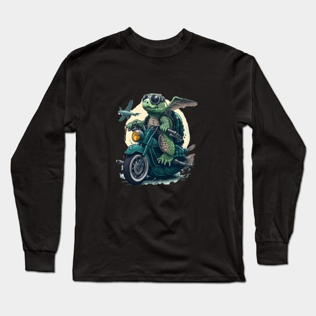 Endless Journey, The Adventures of the Turtle Rider Long Sleeve T-Shirt by Levrek